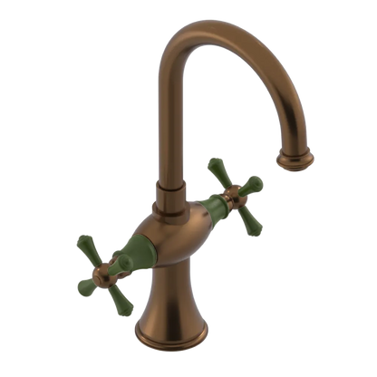 Rubinet Single Hole Dual Handle Lav. Set. (less drain) Tuscan Brass
