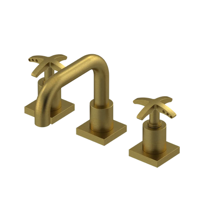 Rubinet Widespread Lav. Set. with Genesis spout (less drain) Antique Brass Matt