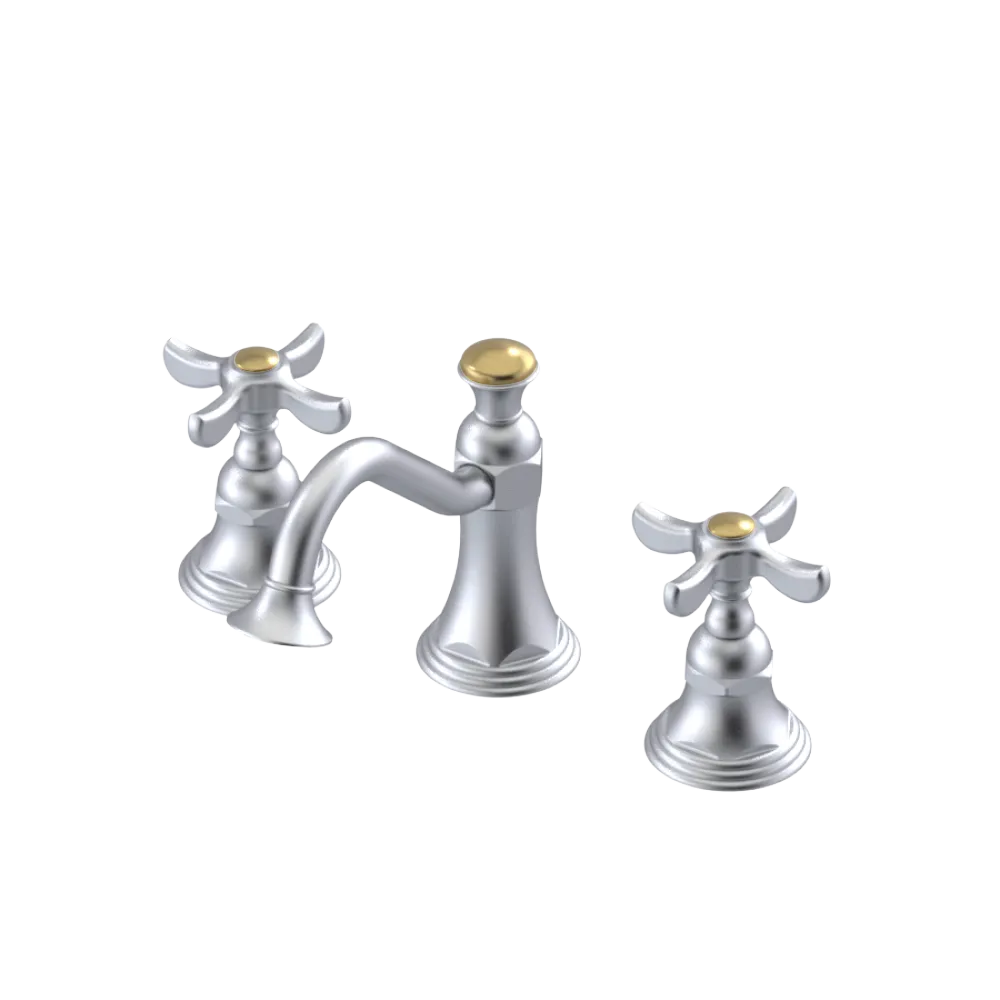 Rubinet Widespread Lav. Set. (less drain) Satin Chrome