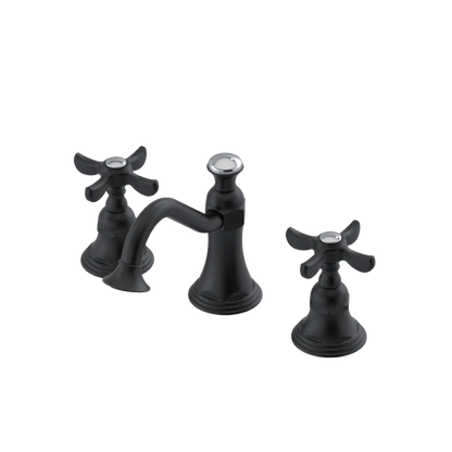 Rubinet Widespread Lav. Set. (less drain) Matt Black