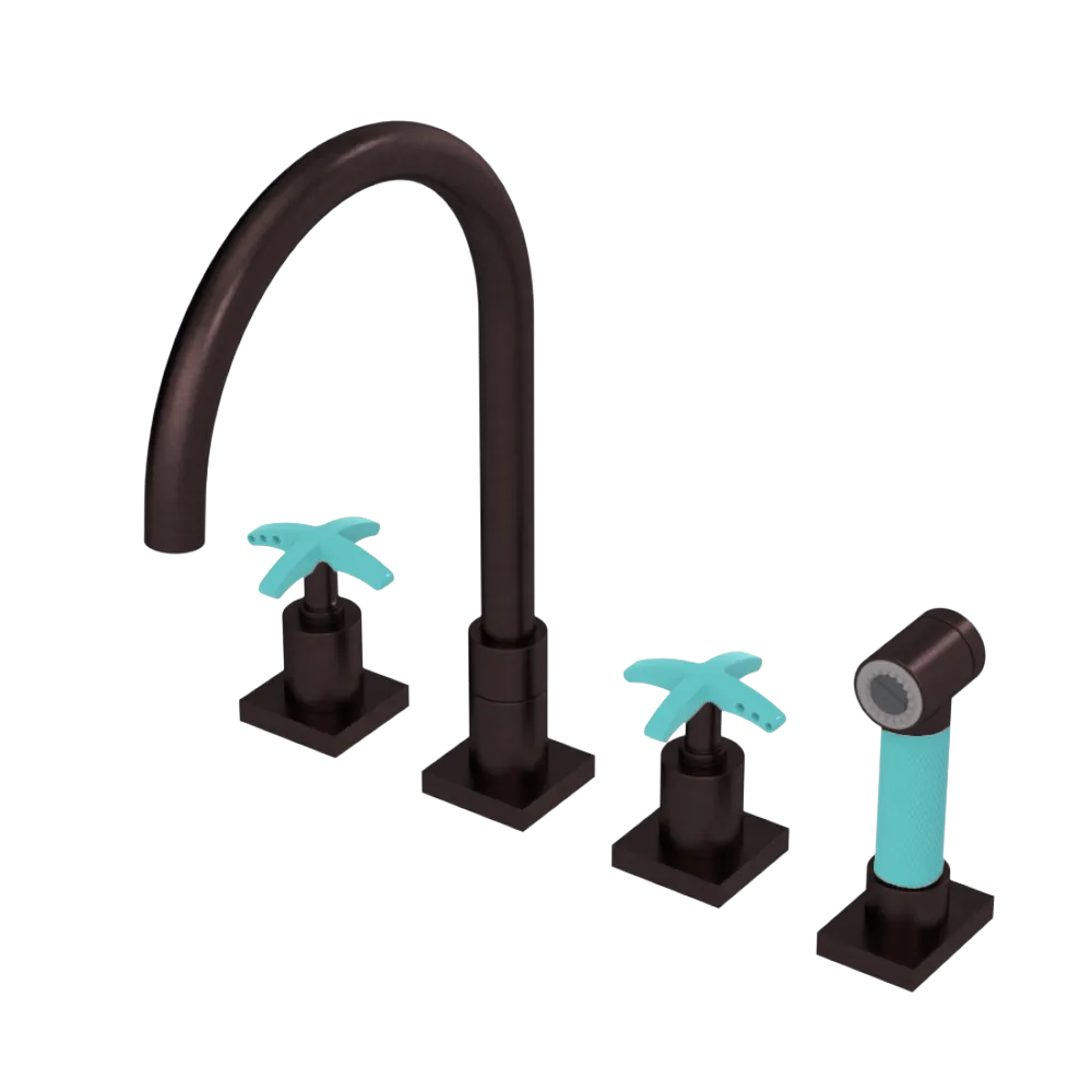Rubinet Widespread Kitchen Set with Hand Spray Oil Rubbed Bronze