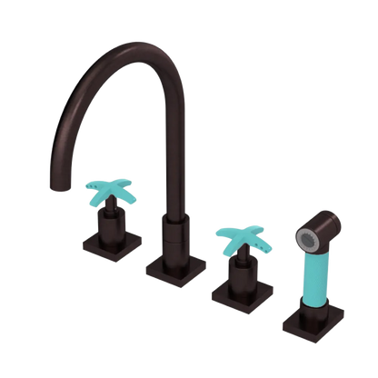 Rubinet Widespread Kitchen Set with Hand Spray Oil Rubbed Bronze