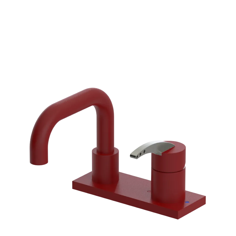 Rubinet 4" Centre Single Control Lav. Set. with Genesis spout (less drain) Maroon