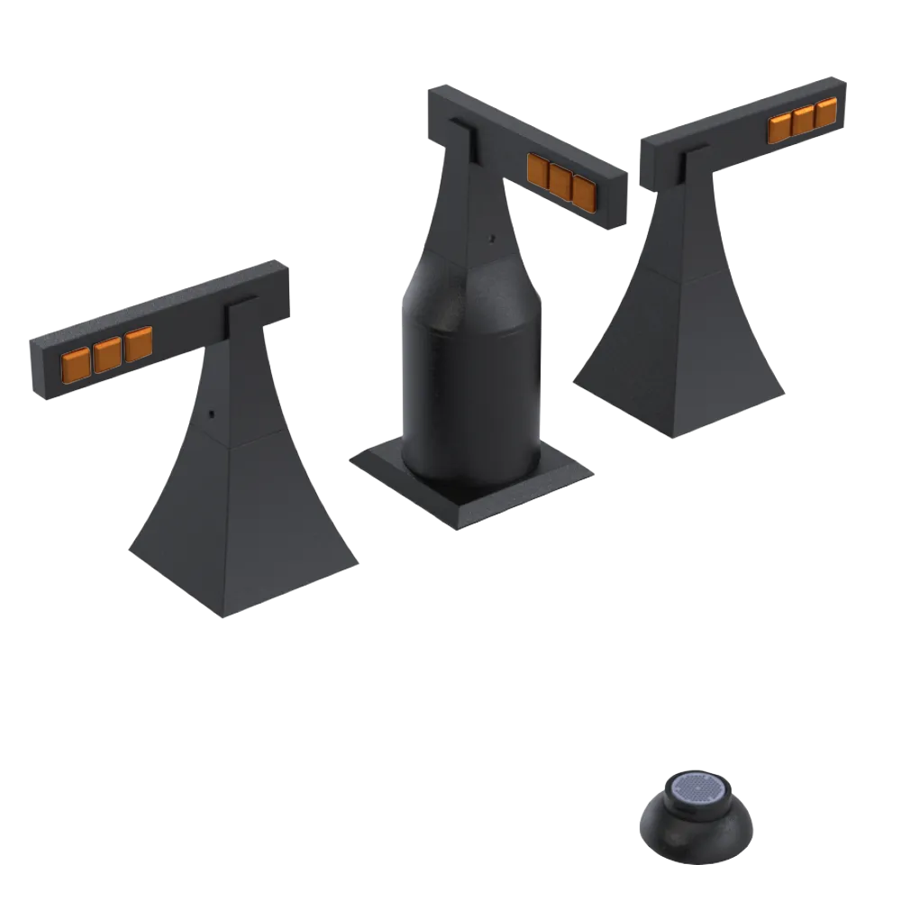 Rubinet Bidet Fitting with Spray, Diverter, and Vacum Breaker (Less Drain) Matt Black
