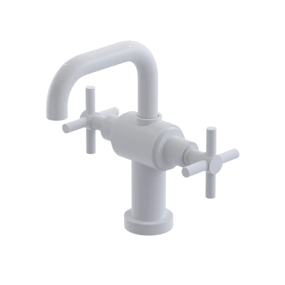 Rubinet Single Hole Dual Handle Lav. Set. (less drain) White