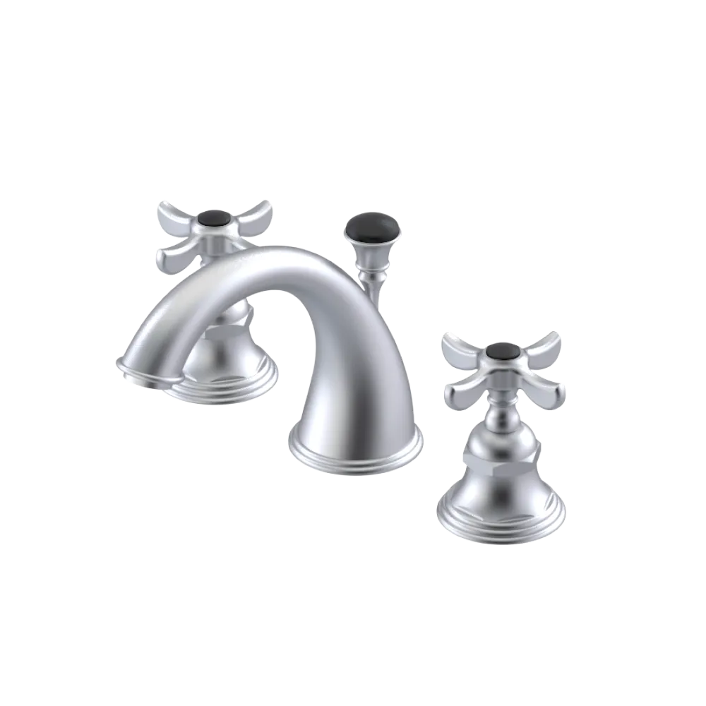 Rubinet Widespread Lav. Set. (less drain) Satin Chrome