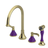 Rubinet Widespread Kitchen Set with Hand Spray Gold