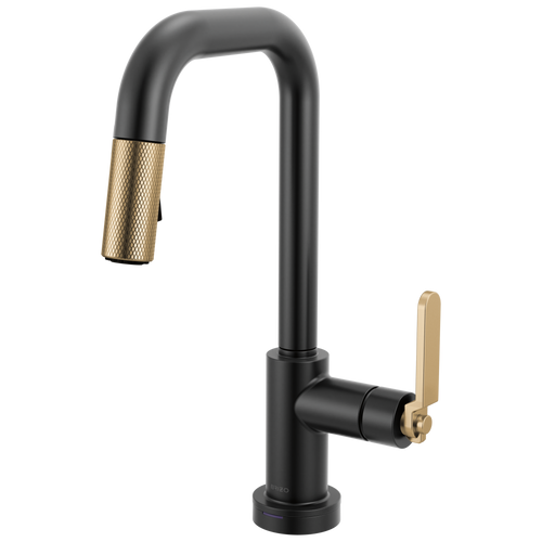 Brizo Smarttouch Pull Down Prep Faucet With Square Spout Industrial Handle