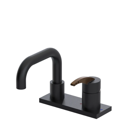 Rubinet 4" Centre Single Control Lav. Set. with Genesis spout (less drain) Matt Black