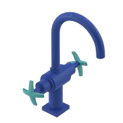 Rubinet Single Hole Dual Handle Lav. Set. (less drain) Blu Jean