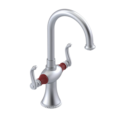 Rubinet Single Hole Dual Handle Lav. Set. (less drain) Satin Chrome