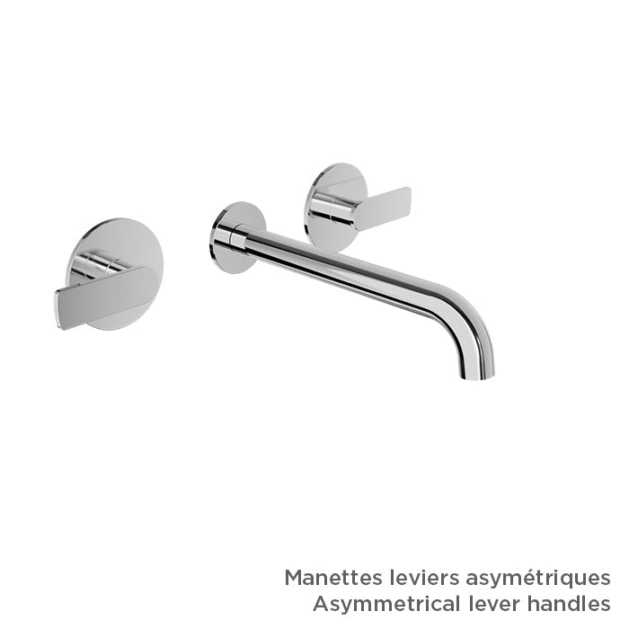 Baril Two handles wall-mounted lavatory faucet (without handle), drain not included
