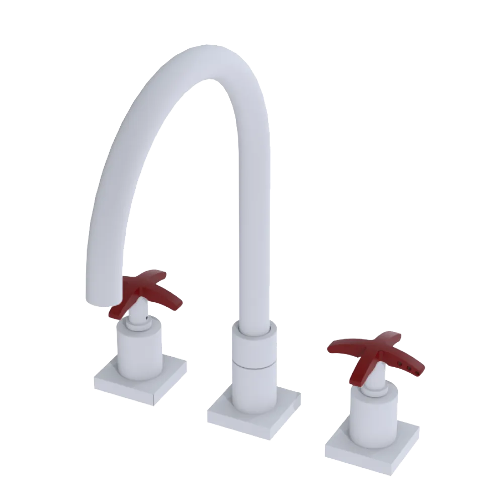 Rubinet Widespread Kitchen Set Matt White