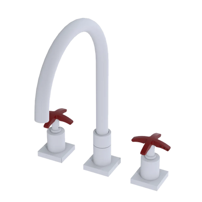 Rubinet Widespread Kitchen Set Matt White