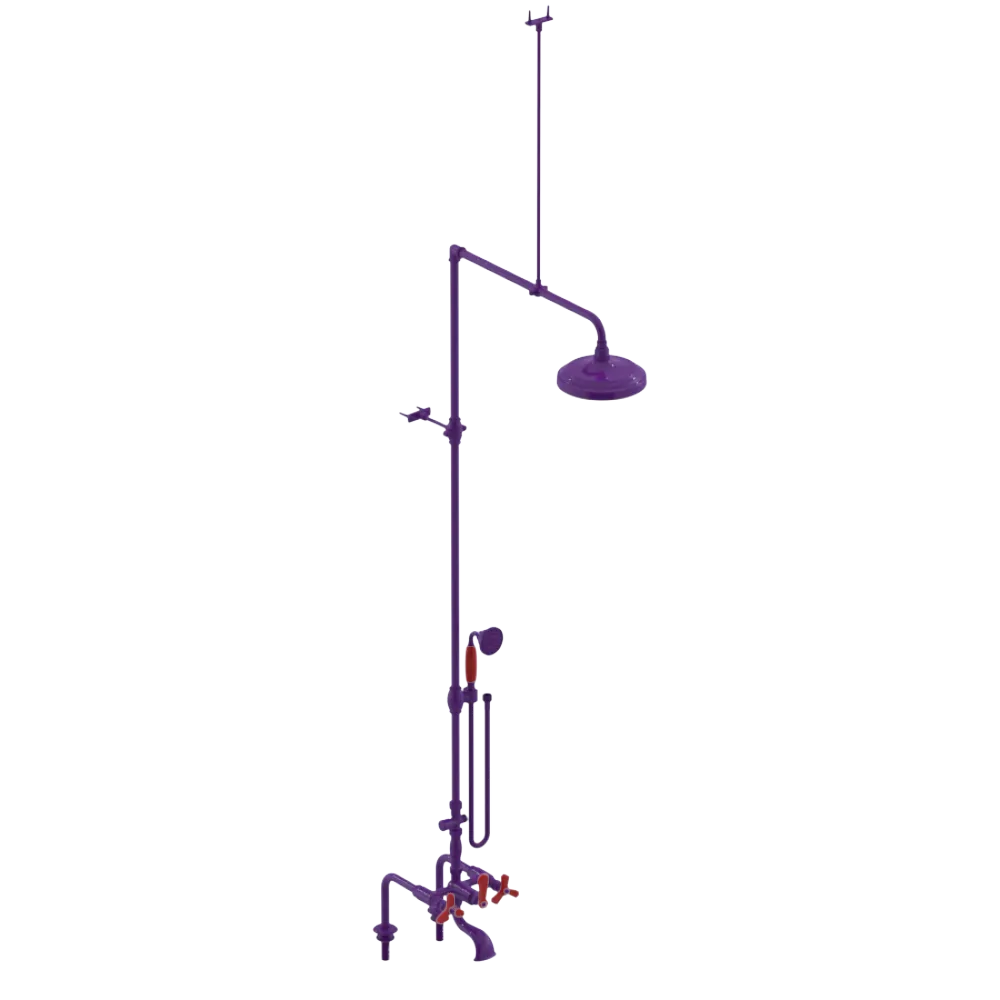 Rubinet Deck Mount Tub & Shower with Hand Held Shower Purple Haze