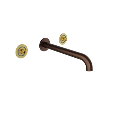 Baril Two handles wall-mounted lavatory faucet (without handle), drain not included