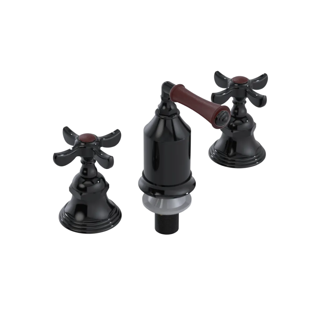 Rubinet Bidet Fitting with Spray, Diverter, and Vacum Breaker (Less Drain) Black
