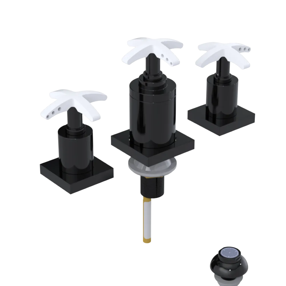 Rubinet Bidet Fitting with Spray, Diverter, and Vacuum Breaker (less drain) Black