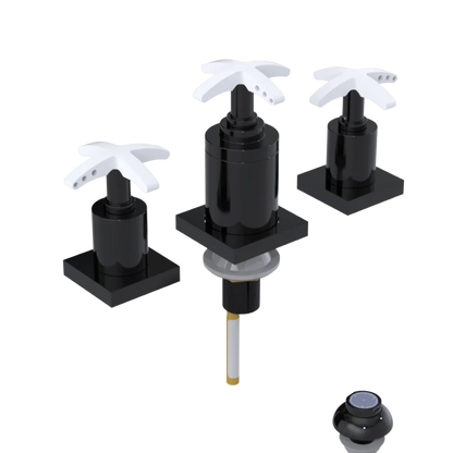 Rubinet Bidet Fitting with Spray, Diverter, and Vacuum Breaker (less drain) Black