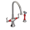 Rubinet Two Handle Single Hole Kitchen Set with Hand Spray Polished Nickel
