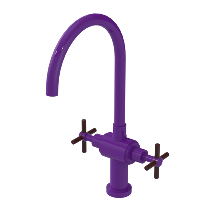Rubinet Two Handle Single Hole Kitchen Set with LaSalle Spout Purple Haze