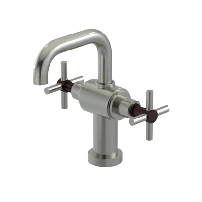 Rubinet Single Hole Dual Handle Lav. Set. (less drain) Satin Nickel