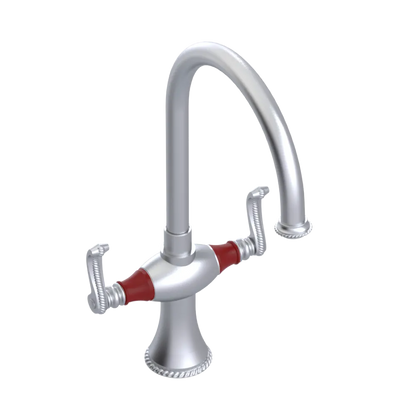 Rubinet Two Handle Single Hole Kitchen Set Satin Chrome