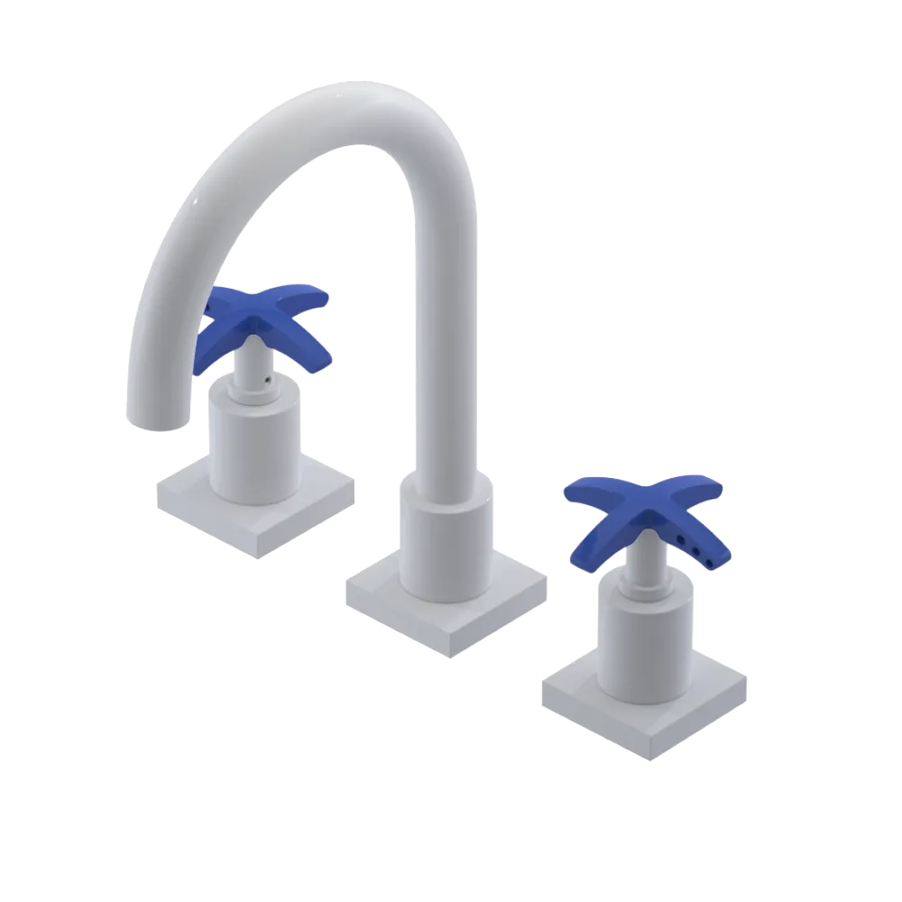 Rubinet Widespread Lav. Set. (less drain) White