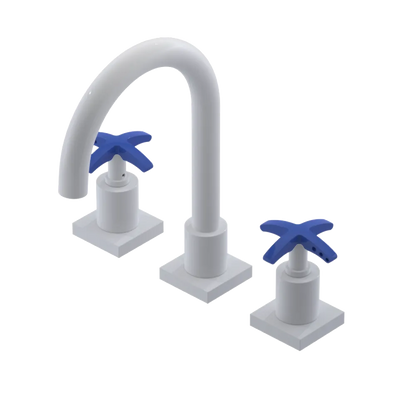 Rubinet Widespread Lav. Set. (less drain) White