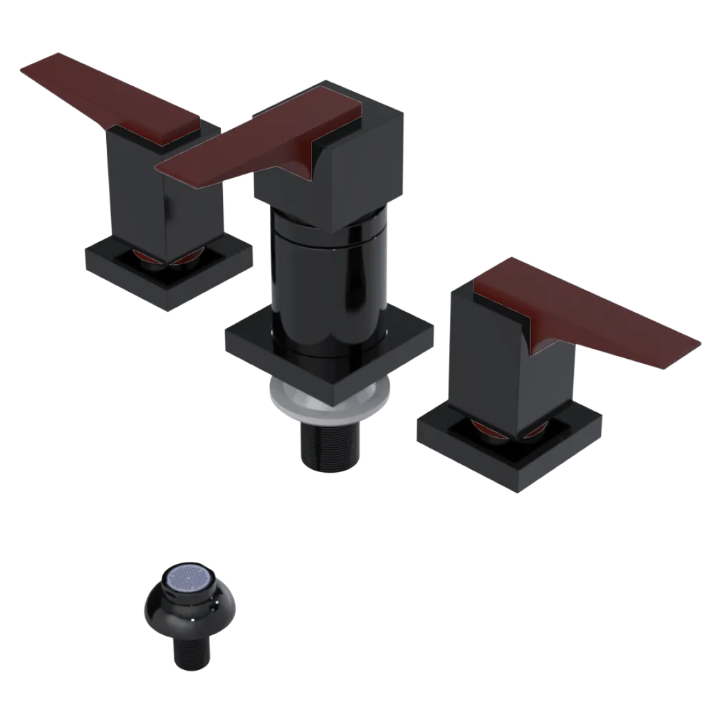 Rubinet Bidet Fitting with Spray, Diverter, and Vacuum Breaker (less drain) Black