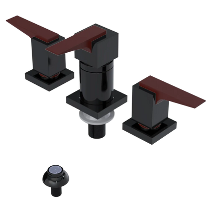 Rubinet Bidet Fitting with Spray, Diverter, and Vacuum Breaker (less drain) Black