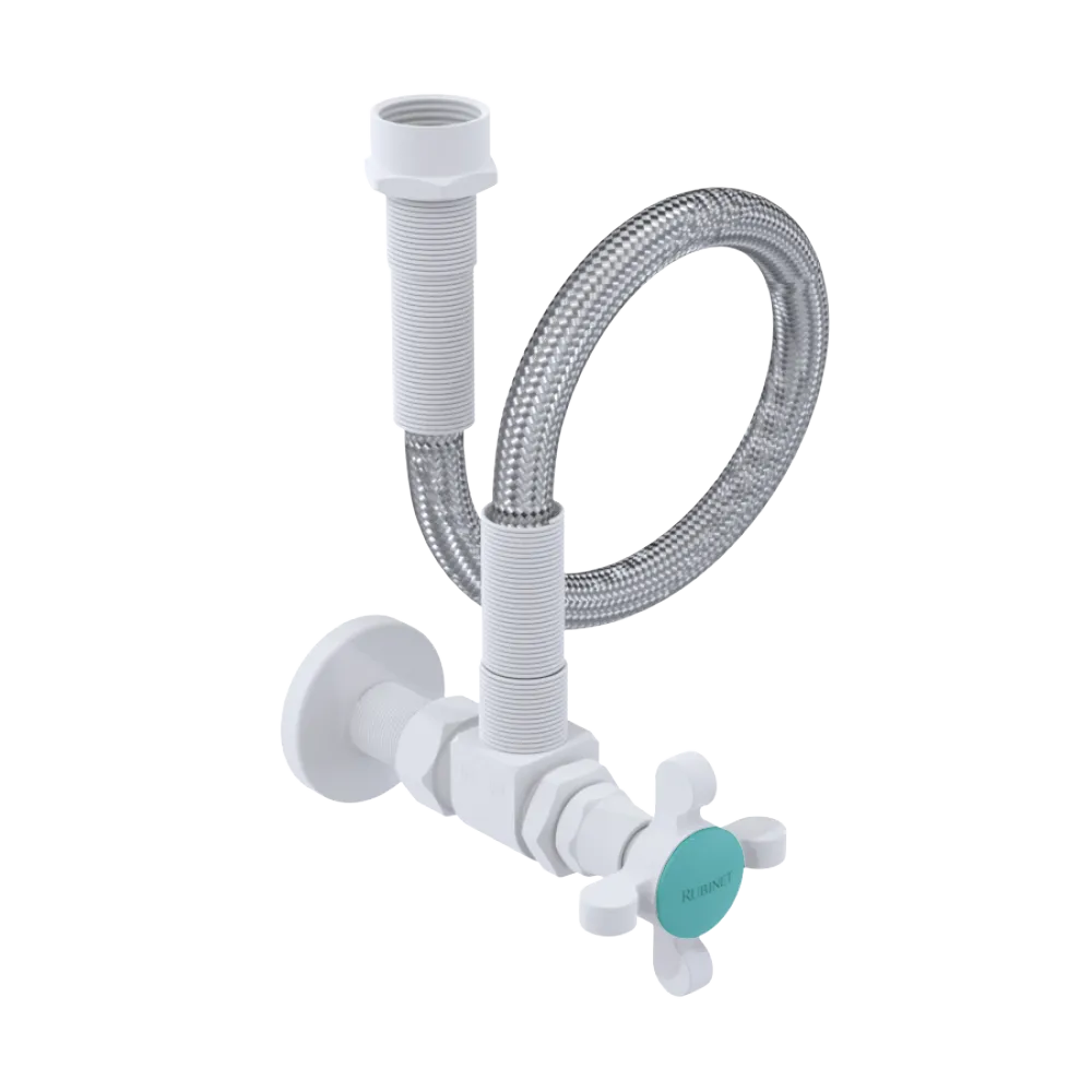 Rubinet Exposed Supply Kit (classic) x2 Matt White