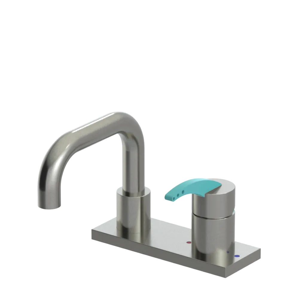 Rubinet 4" Centre Single Control Lav. Set. with Genesis spout (less drain) Satin Nickel