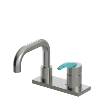 Rubinet 4" Centre Single Control Lav. Set. with Genesis spout (less drain) Satin Nickel