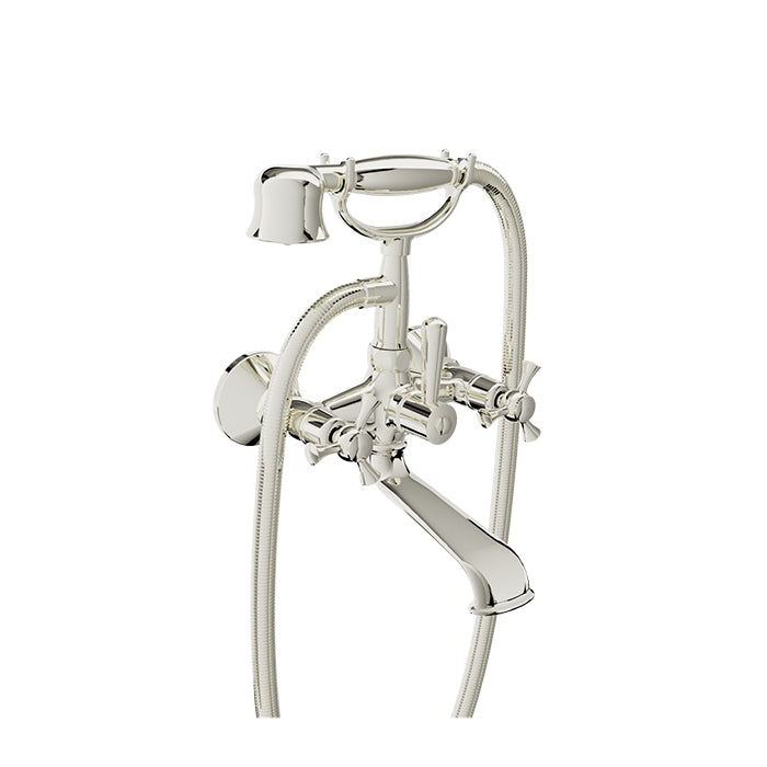 Baril Wall-mounted tub faucet with hand shower