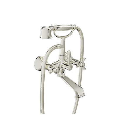 Baril Wall-mounted tub faucet with hand shower