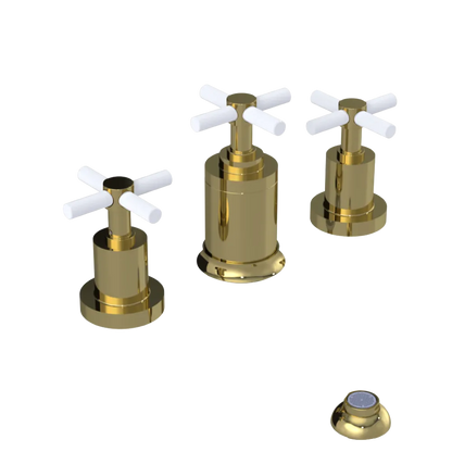 Rubinet Bidet Fitting with Spray, Diverter, and Vacuum Breaker (less drain) Bright Brass