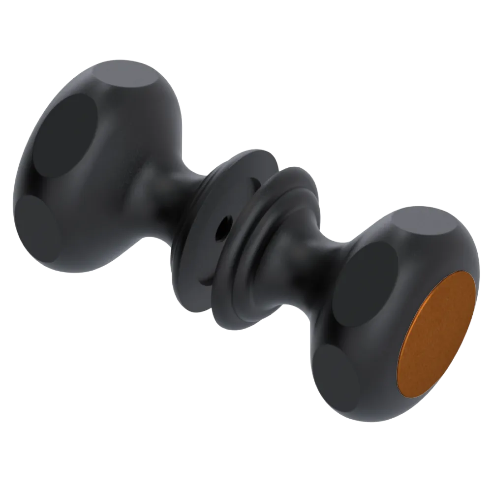 Rubinet Shower Door Knob (set) Matt Black