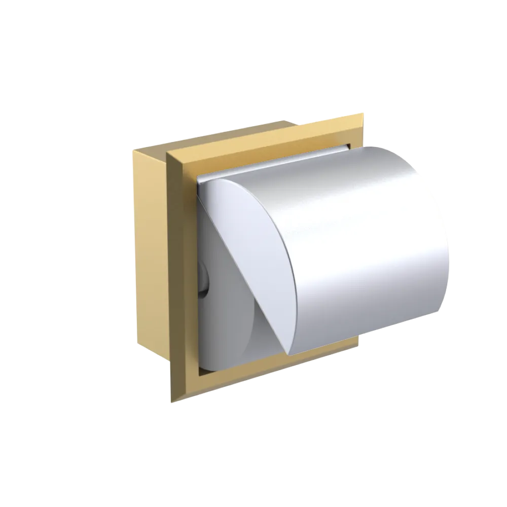 Rubinet RECESSED TOILET PAPER HOLDER Satin Brass