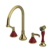 Rubinet Widespread Kitchen Set with Hand Spray Natural Brass