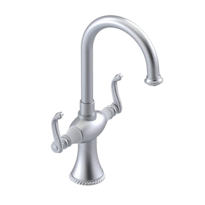 Rubinet Single Hole Dual Handle Lav. Set. (less drain) Satin Chrome