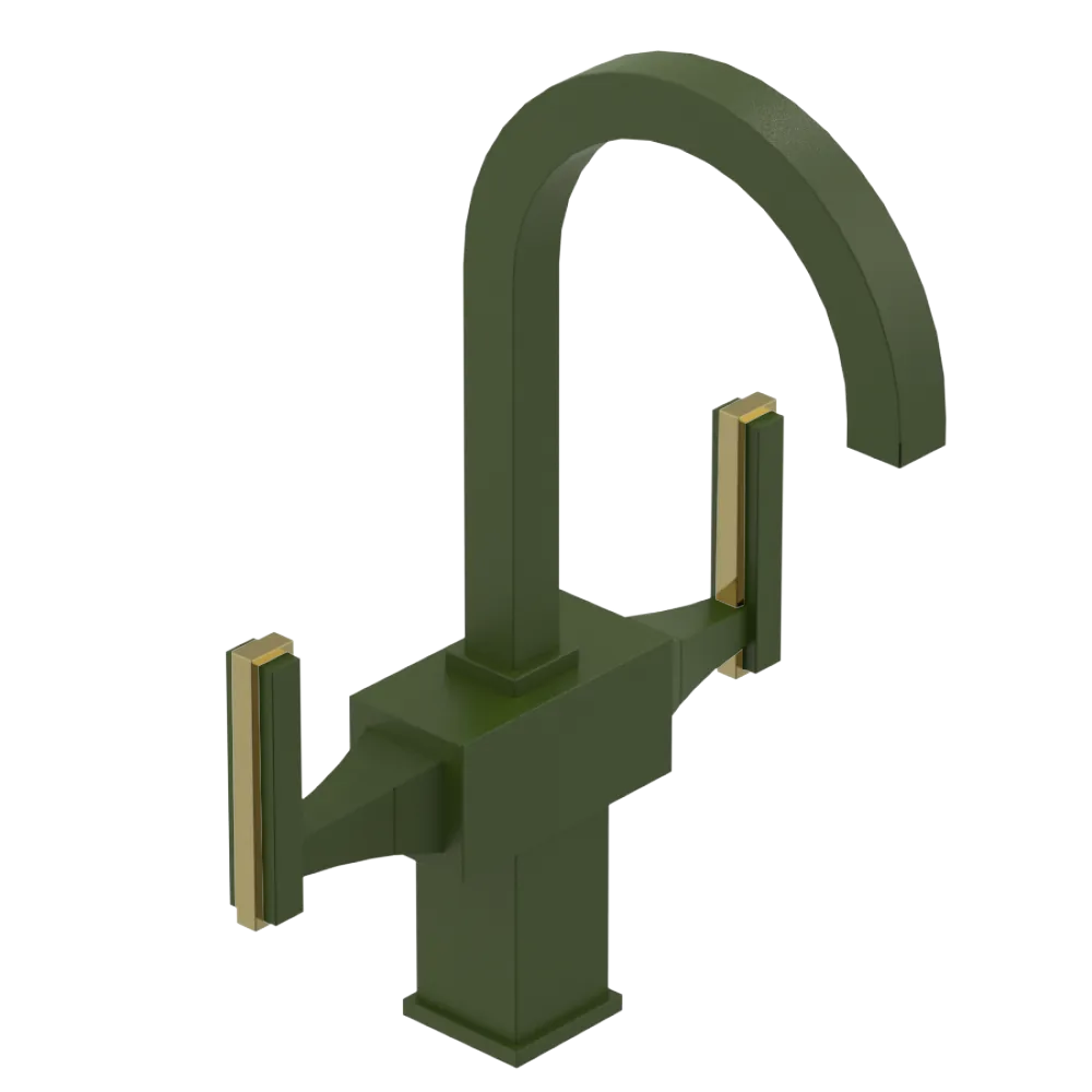 Rubinet Single Hole Dual Handle Lav. Set. (less drain) Green Envy