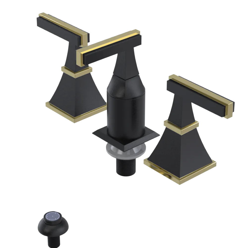 Rubinet Bidet Fitting with Spray, Diverter, and Vacum Breaker (Less Drain) Matt Black