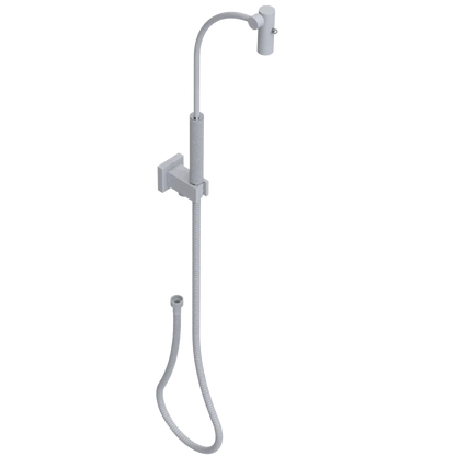 Rubinet Hand Held Shower Bidet with Extended Reach & Dual Function Spray Including Wall Bracket with Supply & Hose (Square) Matt White