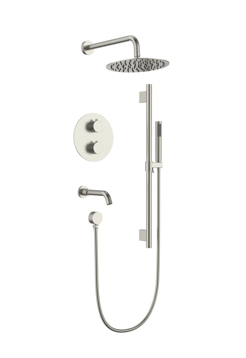 Aquaflo Rund 3-Way Thermostatic Shower Set