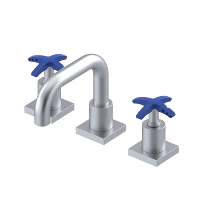 Rubinet Widespread Lav. Set. with Genesis spout (less drain) Satin Chrome