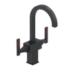 Rubinet Single Hole Dual Handle Lav. Set. (less drain) Matt Black