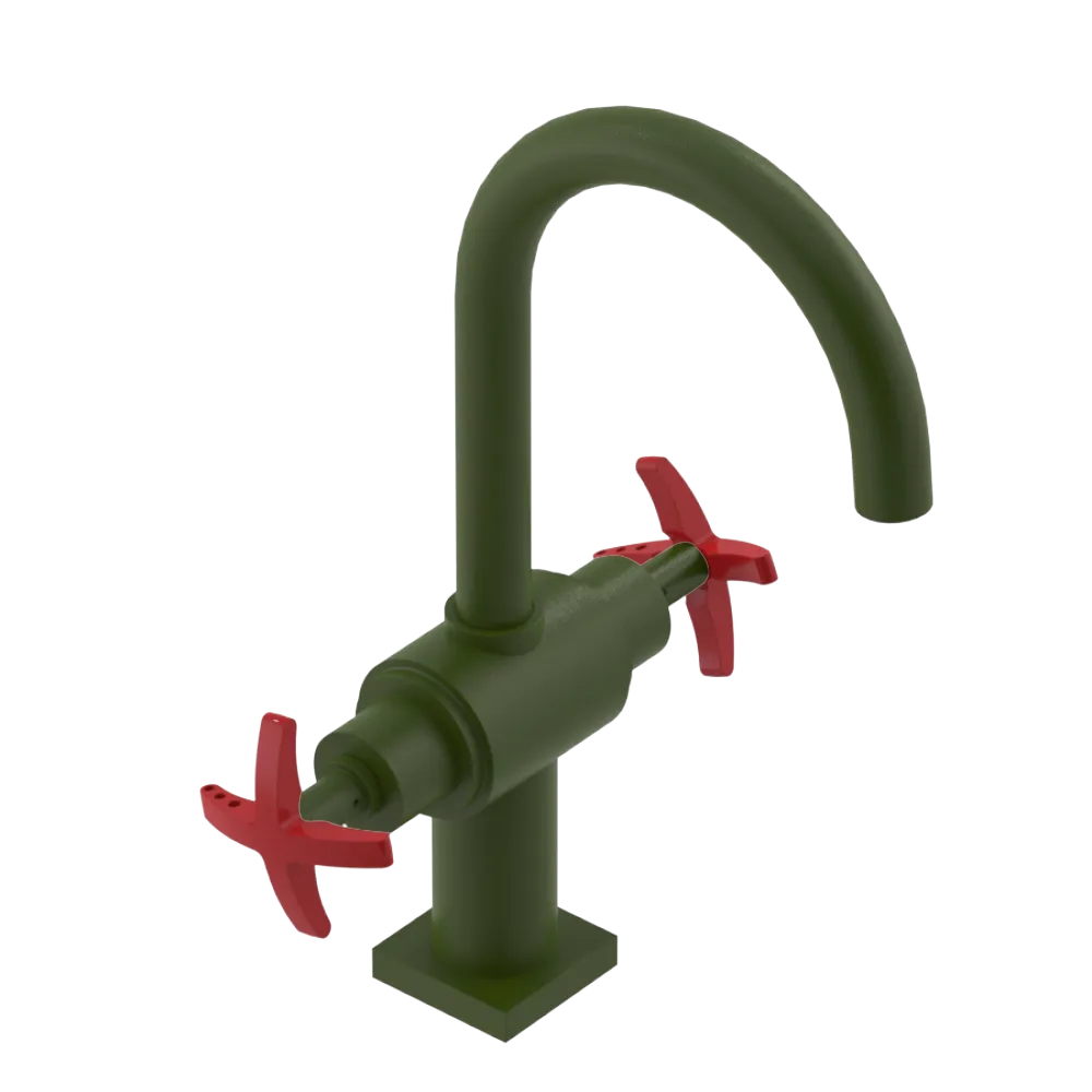 Rubinet Single Hole Dual Handle Lav. Set. (less drain) Green Envy