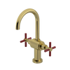 Rubinet Single Hole Dual Handle Lav. Set with LaSalle Spout (less drain) Natural Brass