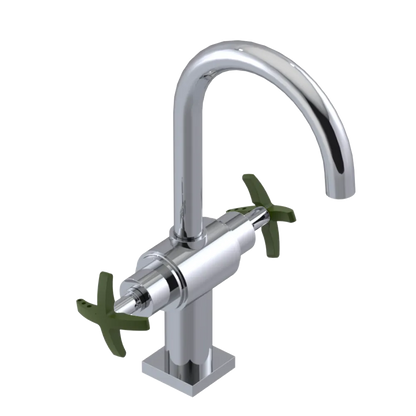 Rubinet Single Hole Dual Handle Lav. Set. (less drain) Chrome